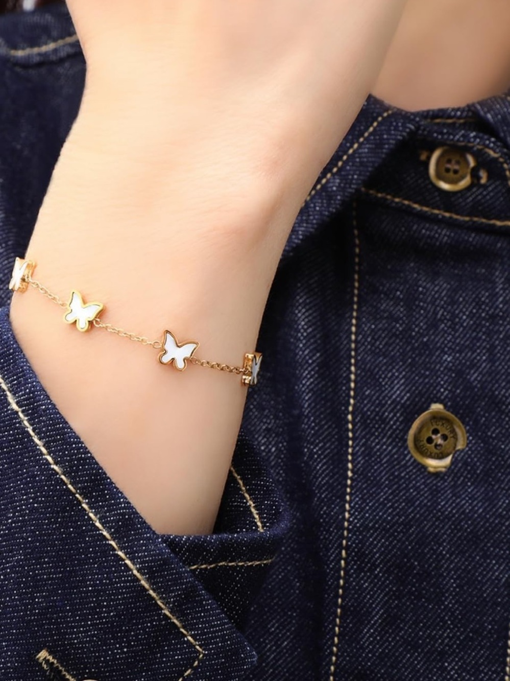🆕New 18K Gold Plated Stainless Steel Dainty Bracelet - Picture 3 of 7